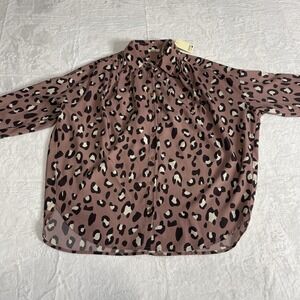 Jodifl Size Small NWT Boutique Top Animal Print Long sleeve Button Down